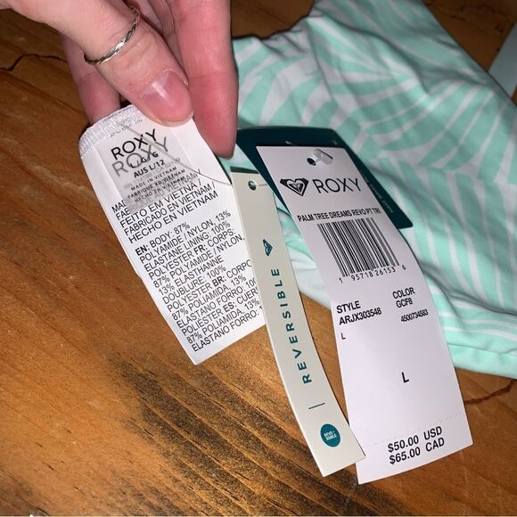 NWT Roxy Reversible Bikini Top Large - Picture 6 of 7